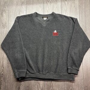 Vintage Humpty Dumpty Potato Chip Fleece Sweater XL Grey Embroidered